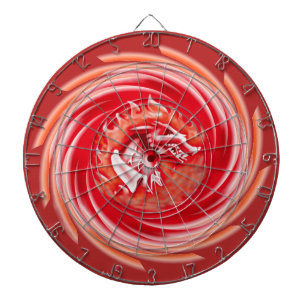 Cible De Fléchettes Loup sauvage Whirling tableau rouge