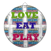 Cible De Fléchettes Love Eat Play Hakuna Matata Art Print (Devant)