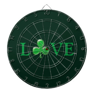 Cible De Fléchettes Love Green Clover Shamrock Saint Patrick's Day