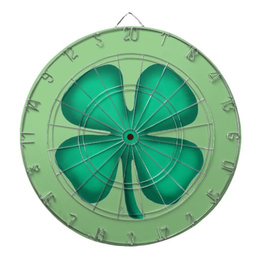 Cible De Fléchettes Lucky 4 Leaf Irish Clover green darboard (Devant)