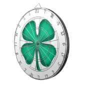 Cible De Fléchettes Lucky 4 Leaf Irish Clover tableau noir blanc (Devant droit)