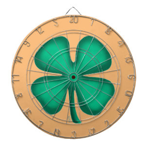Cible De Fléchettes Lucky 4 Leaf Irish Clover tan darboard