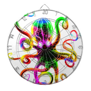 Cible De Fléchettes Lueur de Kraken d'arc-en-ciel