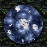 Cible De Fléchettes Luminosité de la lune | Phases de la lune dans les<br><div class="desc">Lumière lune hantée. Un ciel nocturne mystérieux et accrocheur peint à la main avec un magnifique motif sans couture des phases de lune (plein, dévers, cire, croissant) dans un fluff de nuages éffrayants jetant une lueur audacieuse. Pour des personnalisations ou d'autres couleurs, visitez JustFharryn store @ Zazzle ou contactez le...</div>
