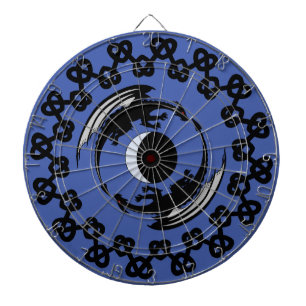 Cible De Fléchettes Lune Dragons Imaginaire Design Dartboard