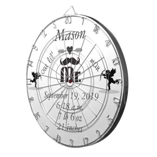 Cible De Fléchettes M. Mustache Lil Man Baby Boy Statistiques (Devant droit)