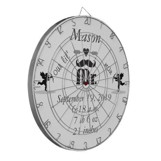 Cible De Fléchettes M. Mustache Lil Man Baby Boy Statistiques (Devant gauche)