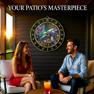 Cible De Fléchettes Magic Turtle Butterfly Rustic Room Art