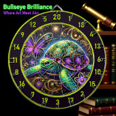 Cible De Fléchettes Magnifique Turtle Butterfly Hunter Lodge Art