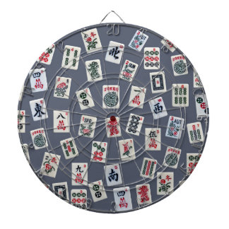 Cible De Fléchettes MahJongg tiles design on dark blue