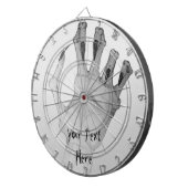 Cible De Fléchettes Main noueuse horrible effrayante de monstre (Devant droit)