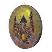 Cible De Fléchettes Maison de sorcière éffrayante Halloween et château (Devant droit)