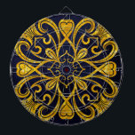 Cible De Fléchettes Mandala<br><div class="desc">mandala, blue, gold, zen, meditation, wedding, chakra, wedding, flower , pattern indian, baroque</div>