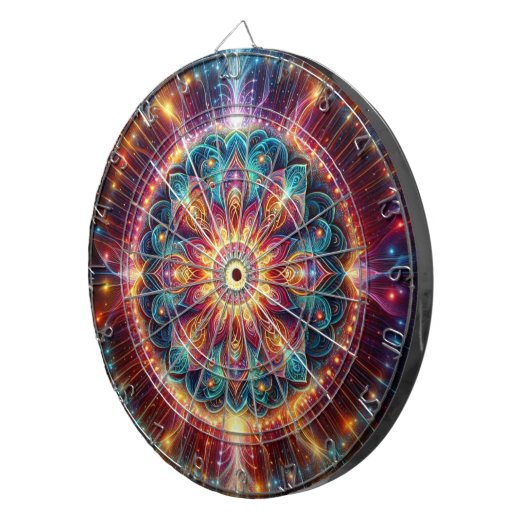 Cible de flechettes Mandala dynamique (Devant droit)