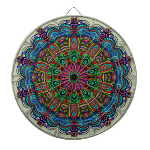 Cible De Fléchettes Mandala dynamique Floral & Motif géométrique