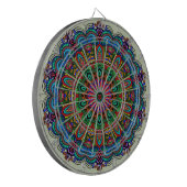 Cible De Fléchettes Mandala dynamique Floral & Motif géométrique (Devant gauche)