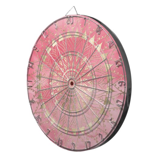 Cible De Fléchettes Mandala en or moderne (Devant droit)