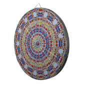 Cible De Fléchettes Mandala jaune bleu (Devant droit)
