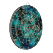 Cible De Fléchettes Marbre de l'espace Noir vert étoile doré (Devant gauche)