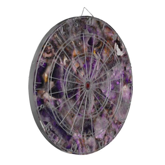 Cible De Fléchettes marbre de quartz Abstrait améthyste (Devant gauche)