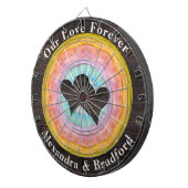 Cible De Fléchettes Mariage Coeur Pastel Coucher de soleil Rustique To (Devant droit)