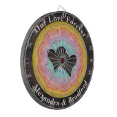 Cible De Fléchettes Mariage Coeur Pastel Coucher de soleil Rustique To (Devant gauche)