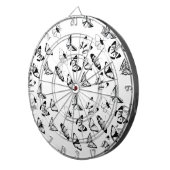 Cible De Fléchettes Mariage Papillons Noirs et Blancs (Devant droit)