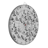 Cible De Fléchettes Mariage Papillons Noirs et Blancs (Devant gauche)