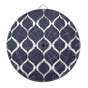 Cible De Fléchettes Marine Blue Geometry Ikat Tribal Print Motif