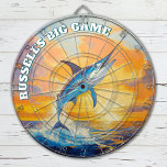 Cible De Fléchettes Marlin pêcheur sportif moderne<br><div class="desc">Personnalisez ce pécheur sportif Dartboard avec votre nom. Fait un grand cadeau pour un pêcheur. Conçu pour vous par Blackberry Boulevard.</div>