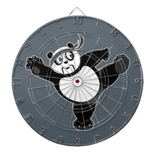 Cible De Fléchettes Martial Arts Panda - Gris