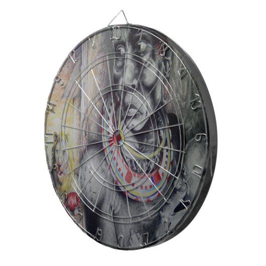 Cible De Fléchettes Masaï Mère & Enfant avec Lion Art Imprimer/Graphiq (Devant droit)