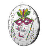 Cible De Fléchettes Masque de Mardi Gras Plumes Perles (Devant droit)