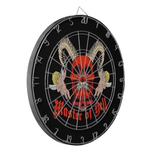 Cible De Fléchettes Master of Hell Gothic Skull and Cherubs Design (Devant gauche)
