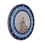 Cible De Fléchettes Meilleur Grand-Père | Bleu Marine (Devant gauche)