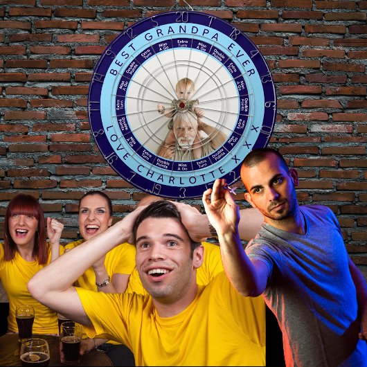 Cible De Fléchettes Meilleur Grand-Père | Bleu Marine