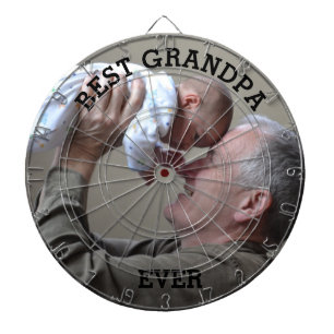Cible De Fléchettes Meilleur Grand-Père Jamais Photo Personnalisée Cré
