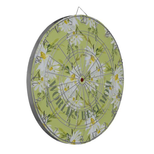 Cible De Fléchettes Meilleure maman Floral Botanical Daisy Dartboard d (Devant gauche)