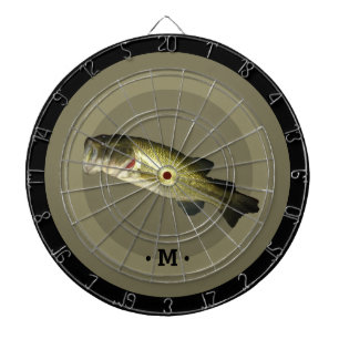 Cible De Fléchettes Mens Grosse Bouche Basse Poisson Sportif Monogramm