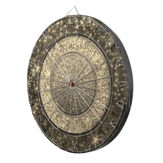 Cible De Fléchettes Métallo Parties scintillant Or Ombre élégant Bling (Devant droit)