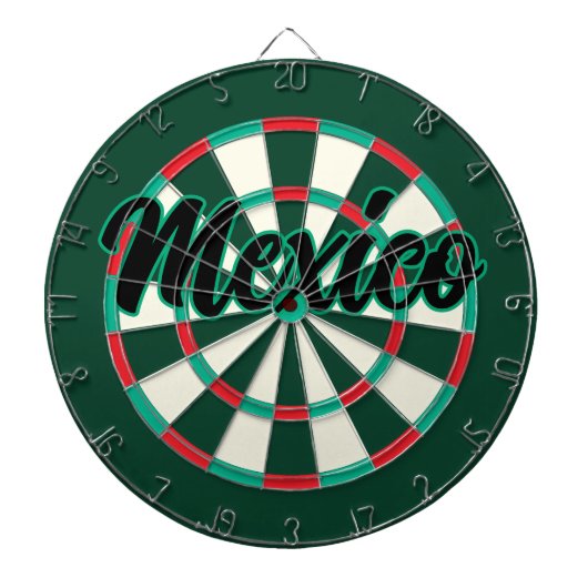 Cible De Fléchettes MEXIQUE texte noir modifiable sur fond vert foncé (Devant)