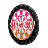 Cible De Fléchettes MIAMI Red text on Pink Orange Black And White (Devant droit)