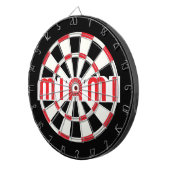 Cible De Fléchettes MIAMI Simple Moderne Noir Blanc Rouge (Devant droit)