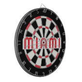 Cible De Fléchettes MIAMI Simple Moderne Noir Blanc Rouge (Devant gauche)
