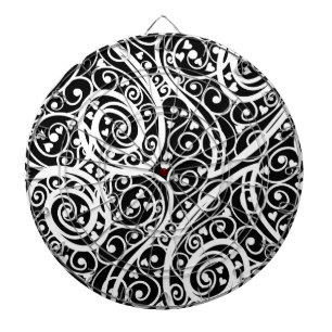 Cible De Fléchettes Mignon cœurs noirs blancs fond de conception d'amo