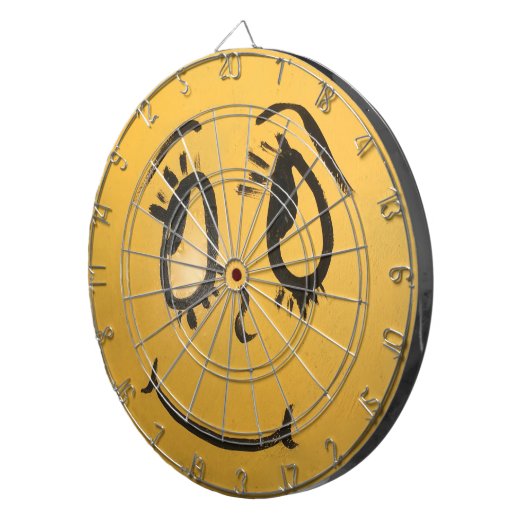 Cible De Fléchettes Mignonne Visage Heureux (Devant droit)