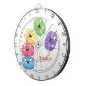 Cible De Fléchettes Mignons macarons drôles illustration de dessin ani (Devant droit)