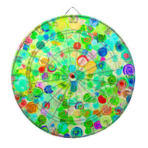 Cible De Fléchettes Mignons motifs de cosmos en spirale colorés
