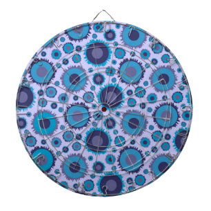 Cible De Fléchettes Mignons motifs de soleils multicolores bleus