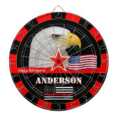 Cible De Fléchettes Mince Red Line & American Flag, pompiers / USA (Devant)